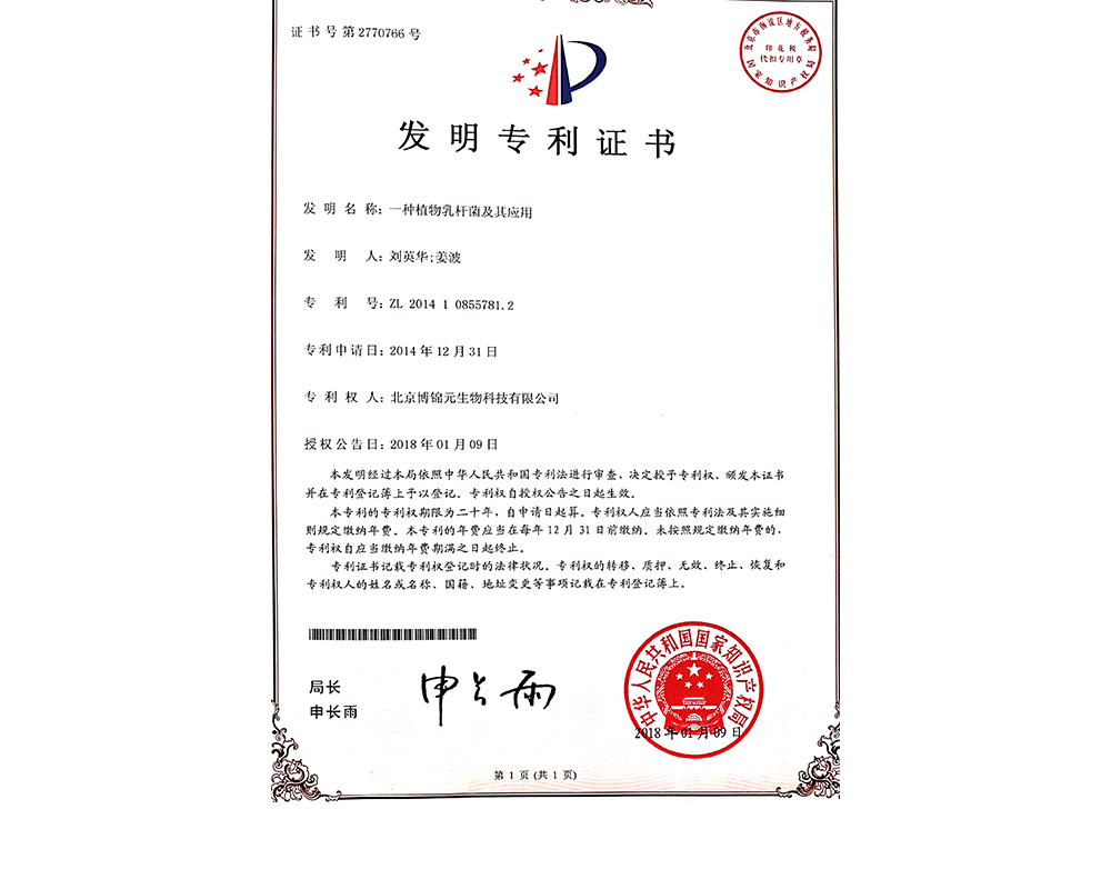 植物乳杆菌專利書